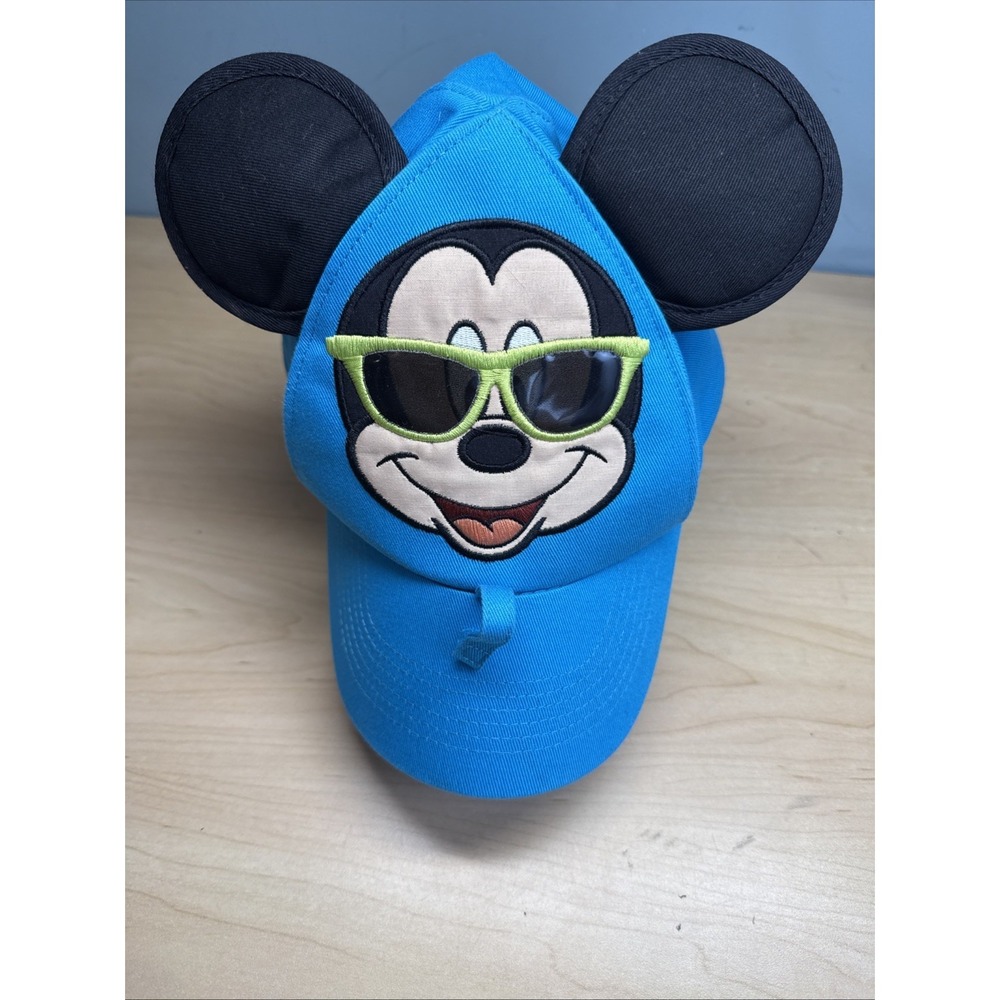 Disney Hat Youth Mickey Hat With Sunglass Holder Adjustable SnapBack Child Size